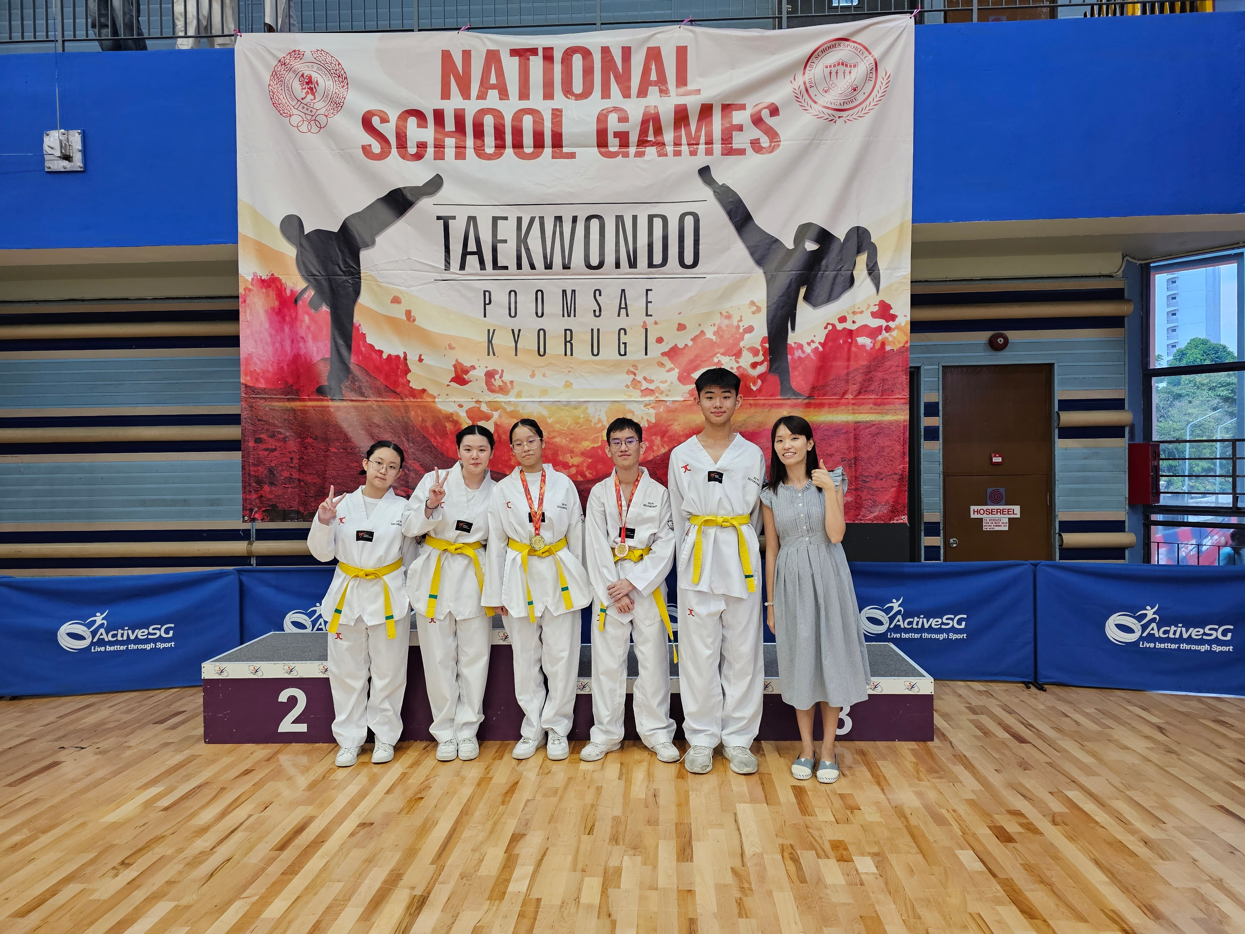 NSG B Div Girls Poomsae Yellow 7 (1st) and NSG B Div Boys Poomsae Yellow 7 (3rd)